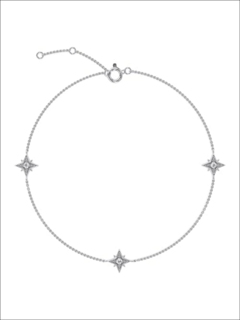 Starburst Link Charm Bracelet 0.15 ctw Lab Diamond 14K Gold Plated